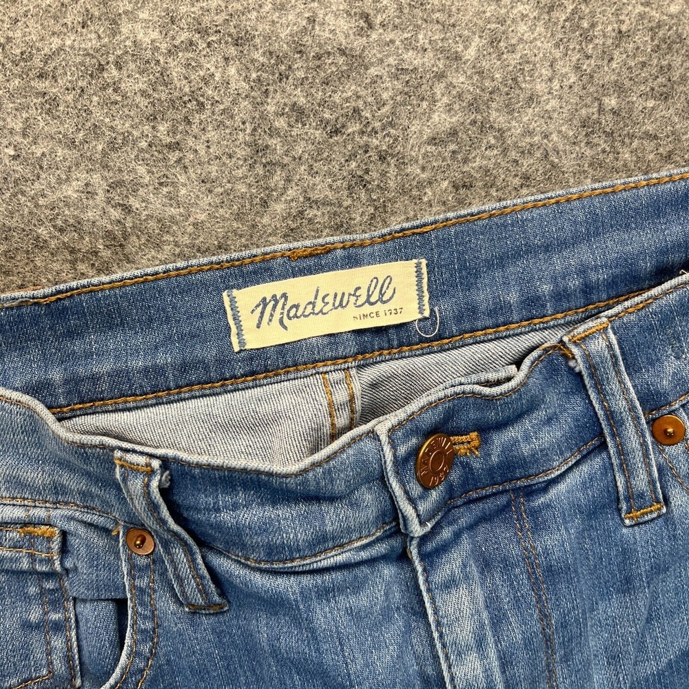 Madewell‎ Jeans Women's 30 9" High Riser Skinny Stretch Light Blue Distressed - Picture 4 of 14